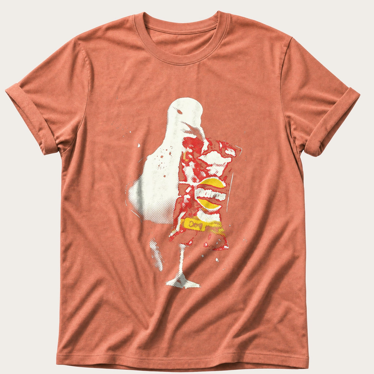 Seagull With Crisps 12 — Terracotta Comfort Colors tee