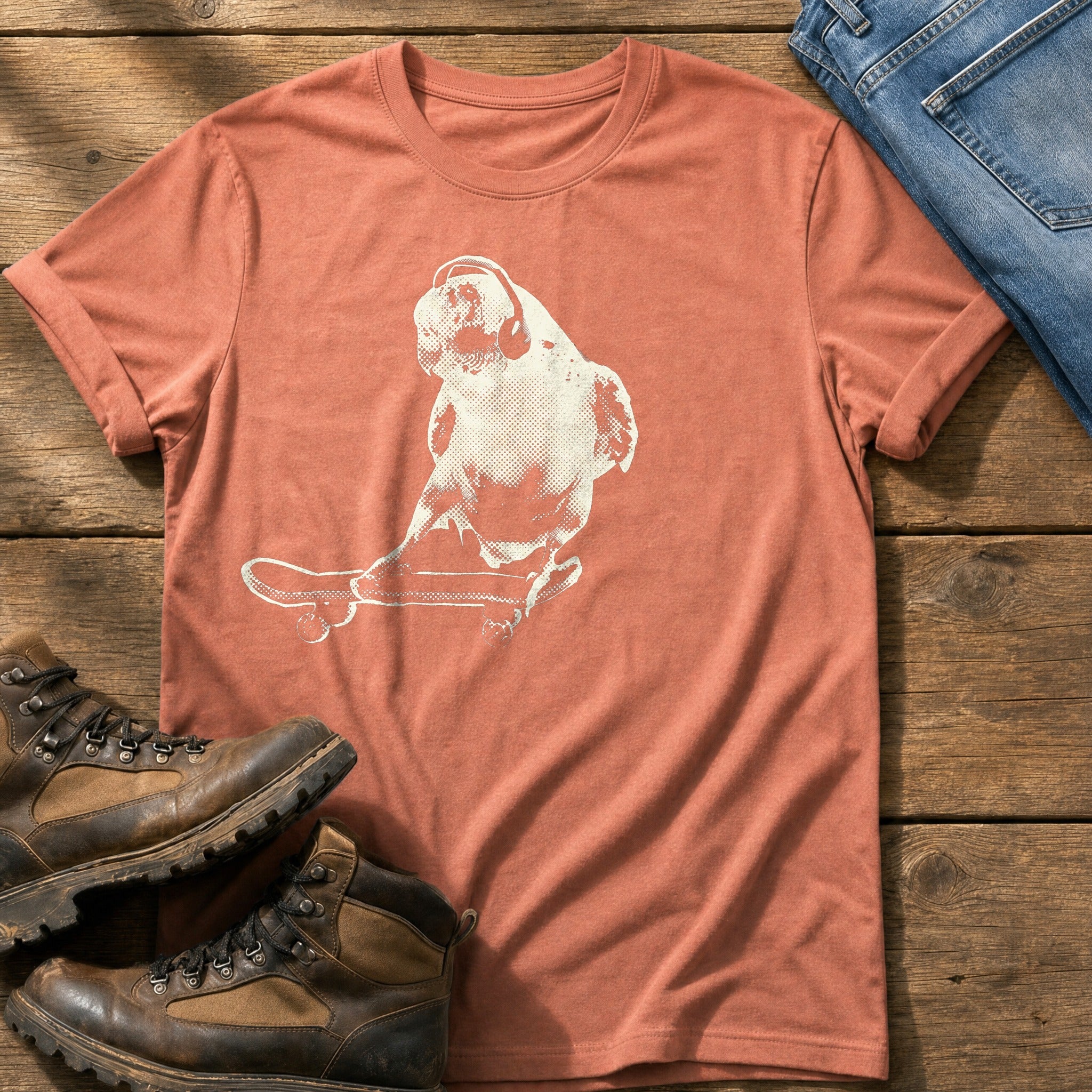 Skater Budgie 99 — Terracotta Comfort Colors tee