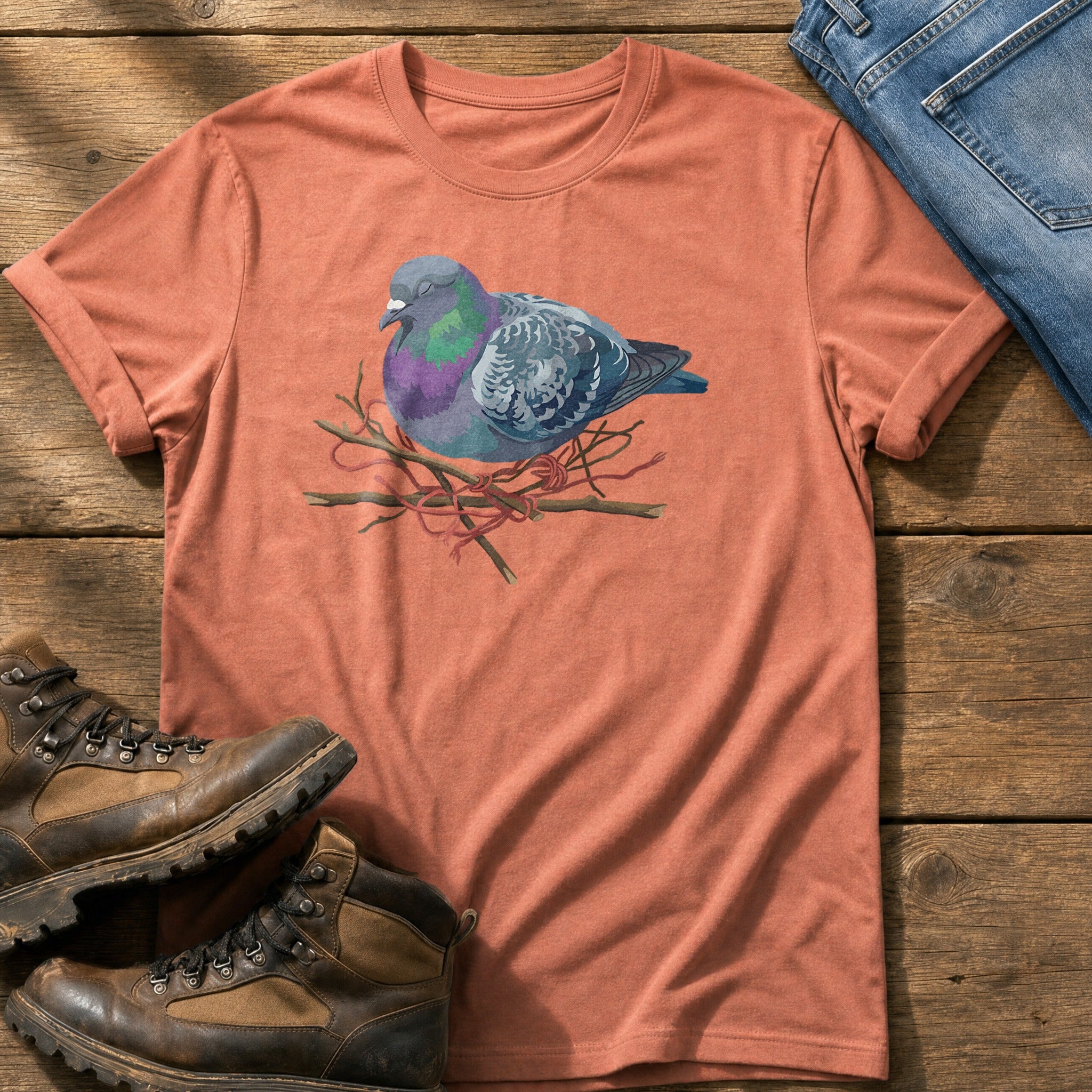 Sleeping Pigeon — Terracotta Comfort Colors tee