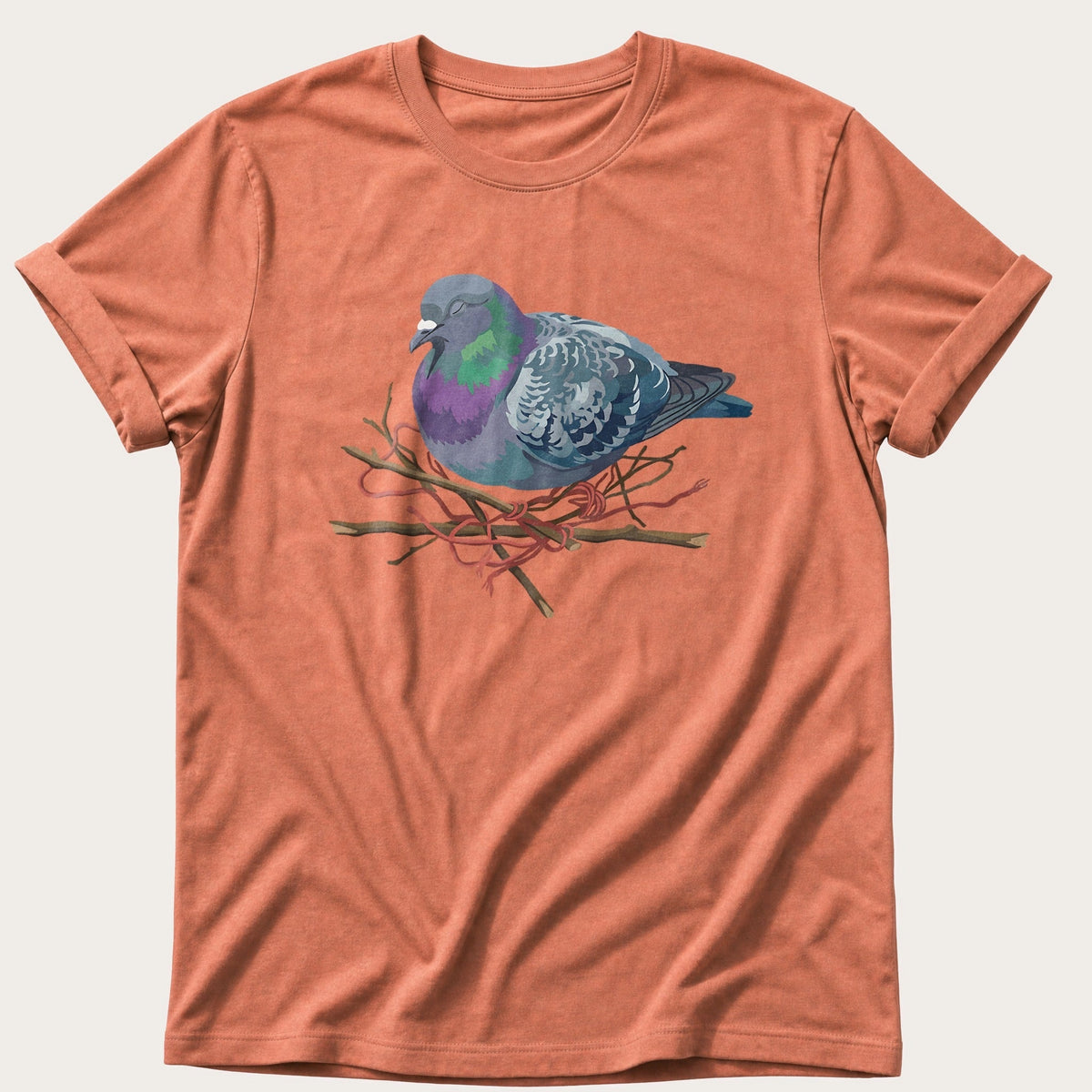 Sleeping Pigeon — Terracotta Comfort Colors tee