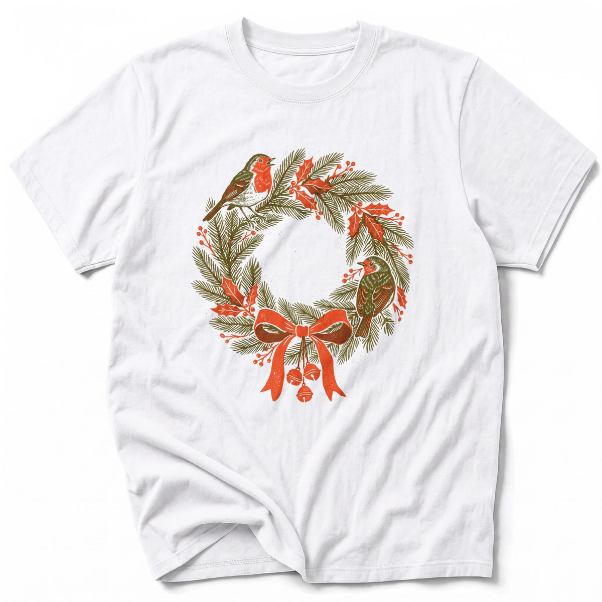 Robin Holly Wreath T-Shirt