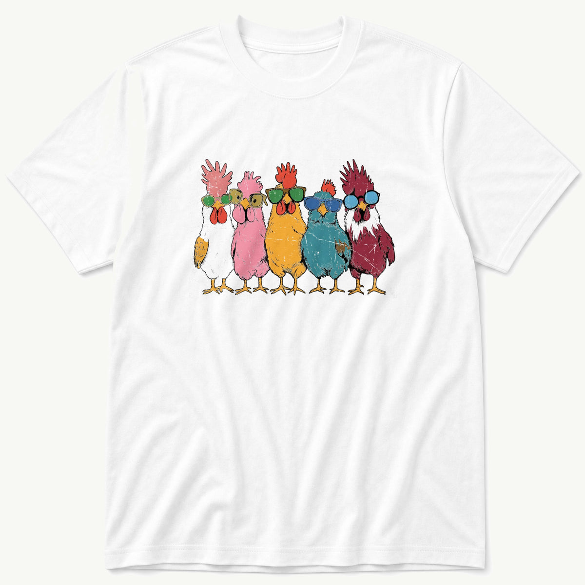 Chicken lineup — White T-Shirt