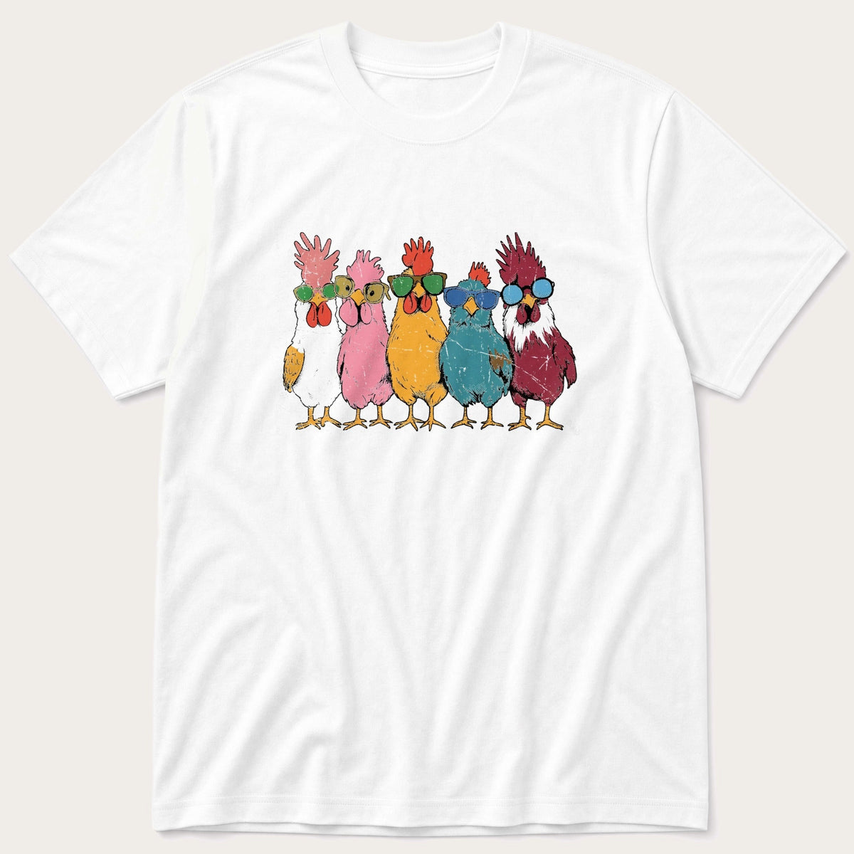 Chicken lineup — White T-Shirt