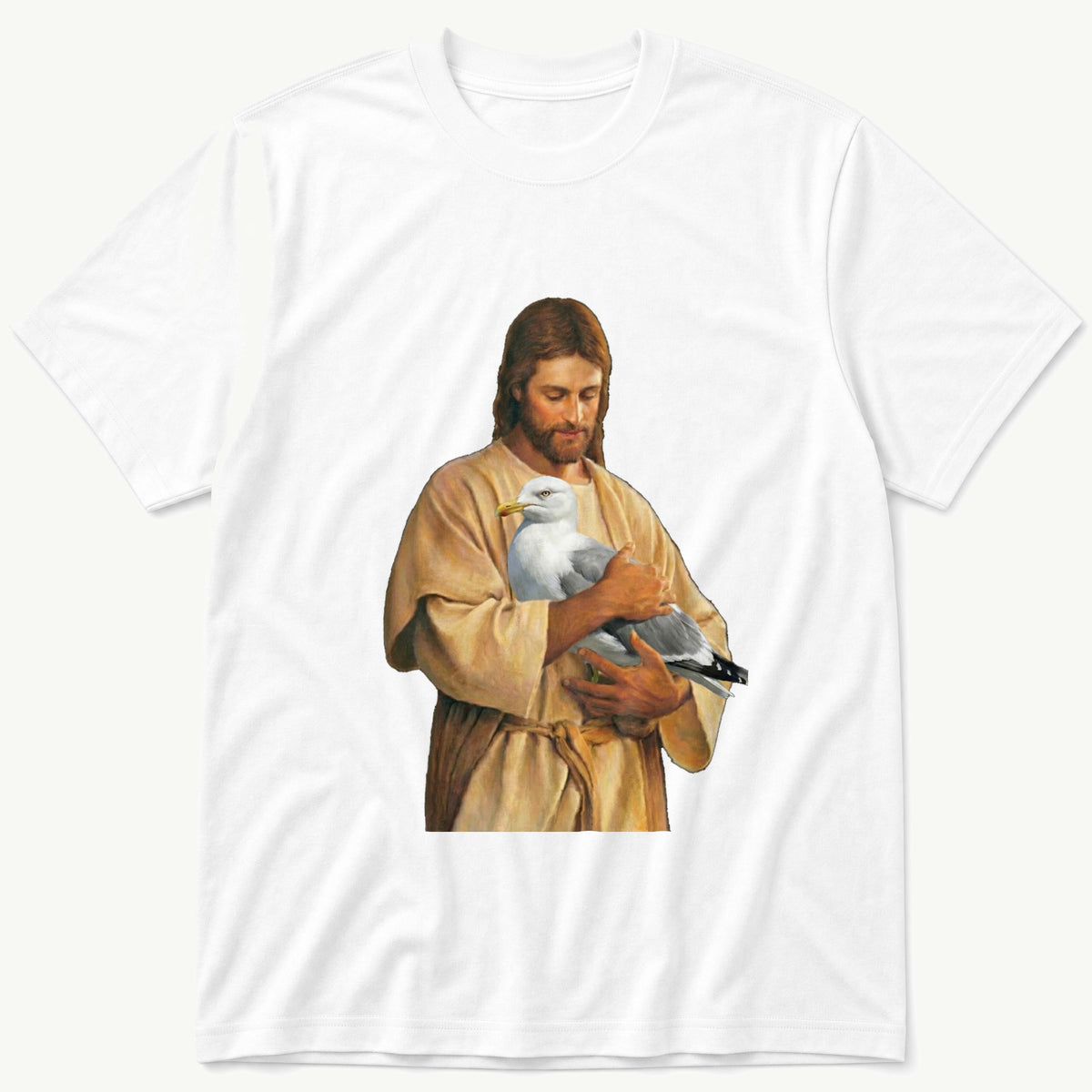 Christ With Seagull 5 — White T-Shirt