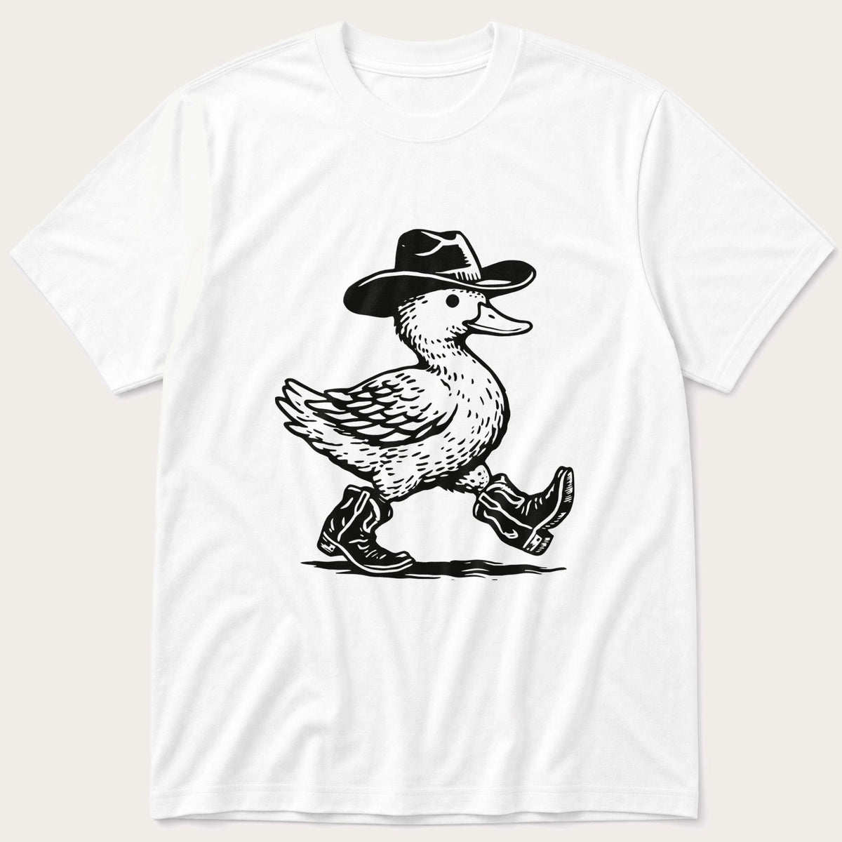 Cowboy Duck 3 — White T-Shirt