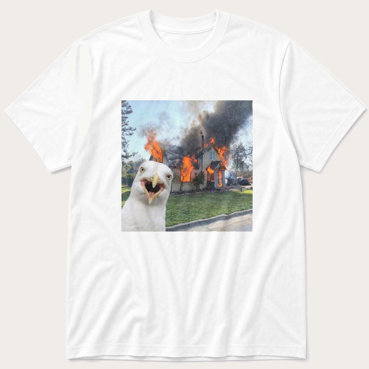 Disaster Seagull 4 — White T-Shirt