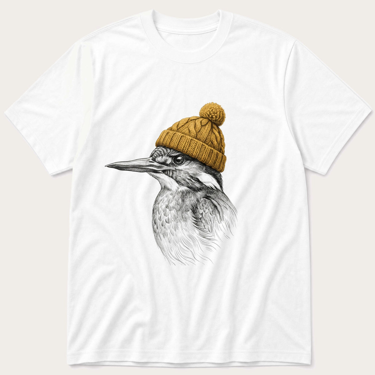 King Fisher Sketch 2 — White T-Shirt