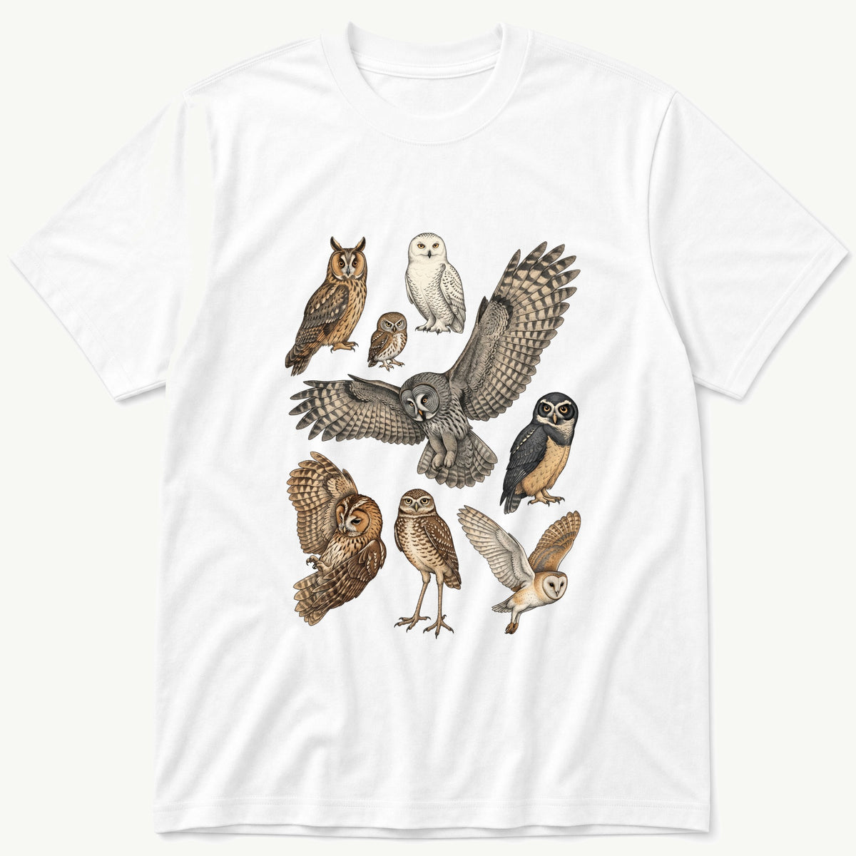 Owl Bird Breeds 3 — White T-Shirt