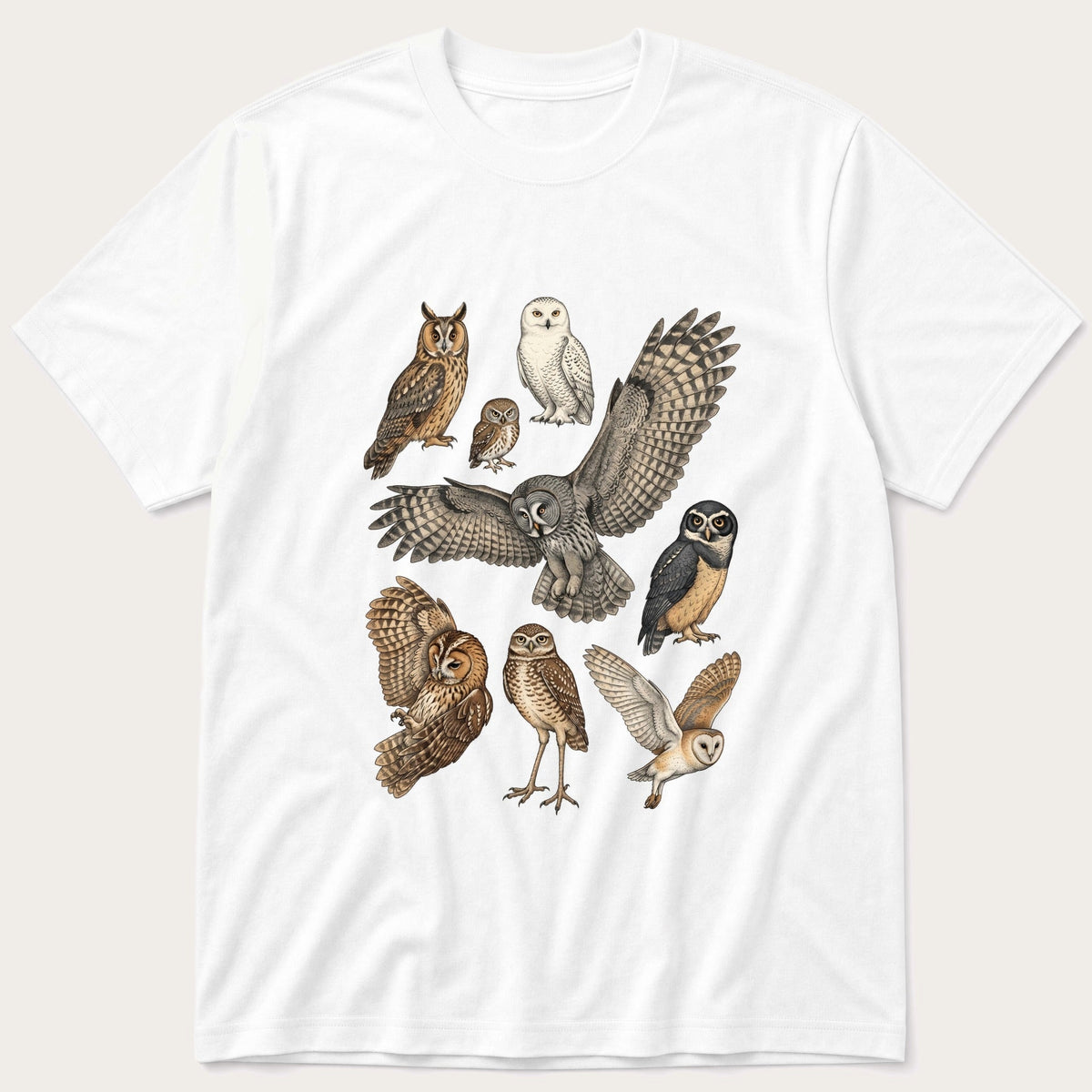 Owl Bird Breeds 3 — White T-Shirt
