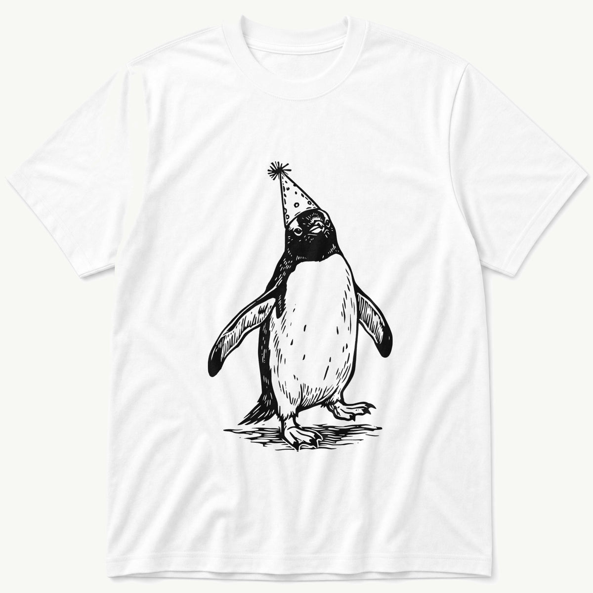 Party Penguin 2 — White T-Shirt