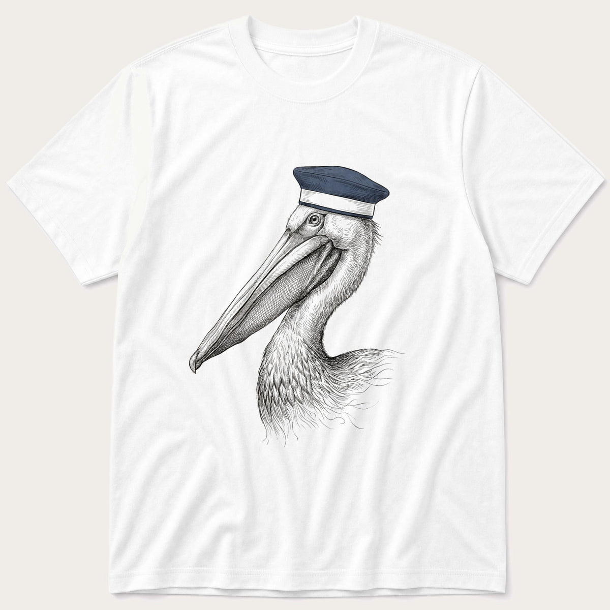 Pelican Sketch 5 — White T-Shirt