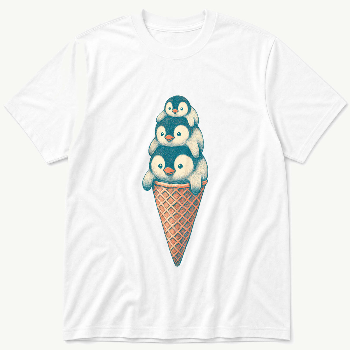 Penguin Cone 3 — White T-Shirt