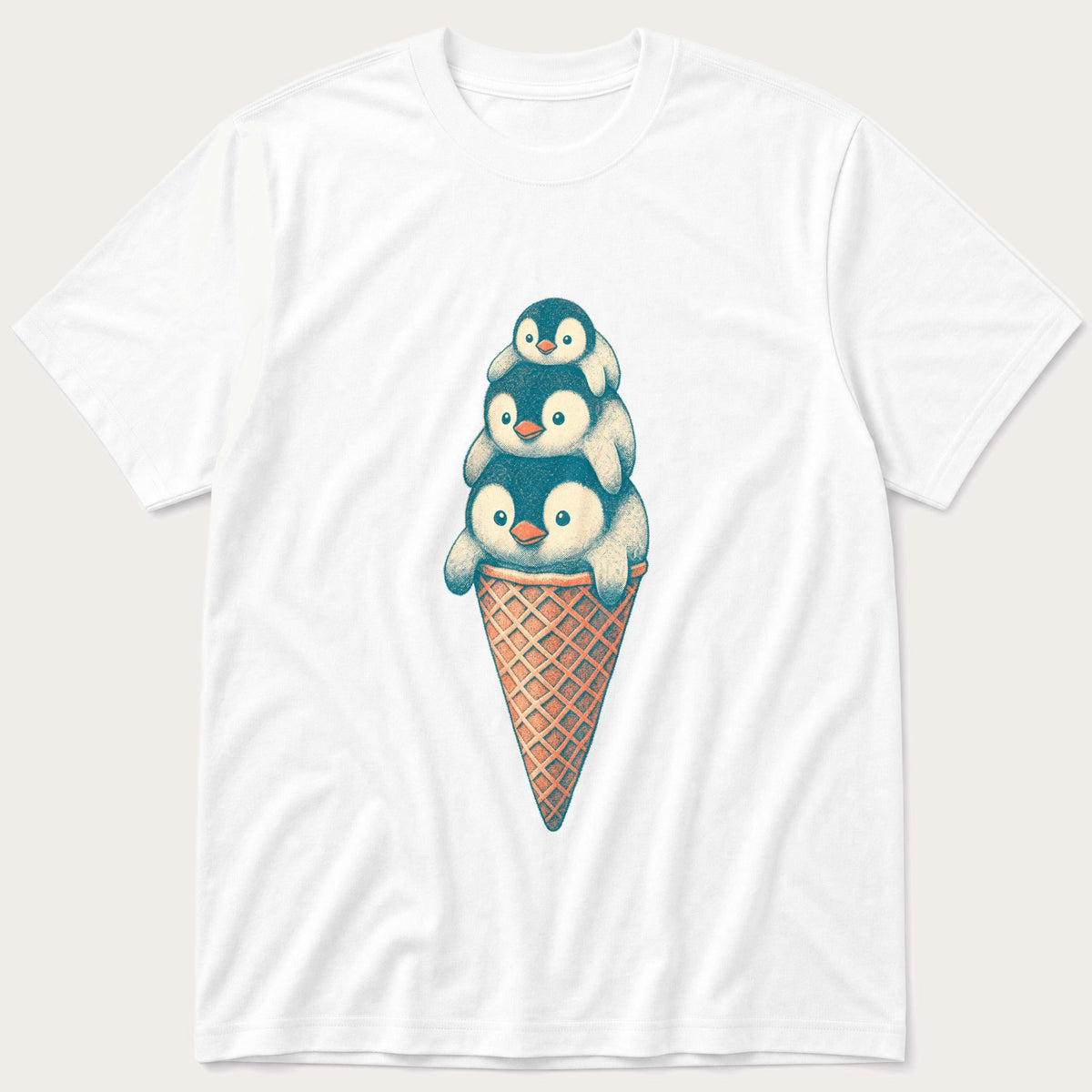 Penguin Cone 3 — White T-Shirt