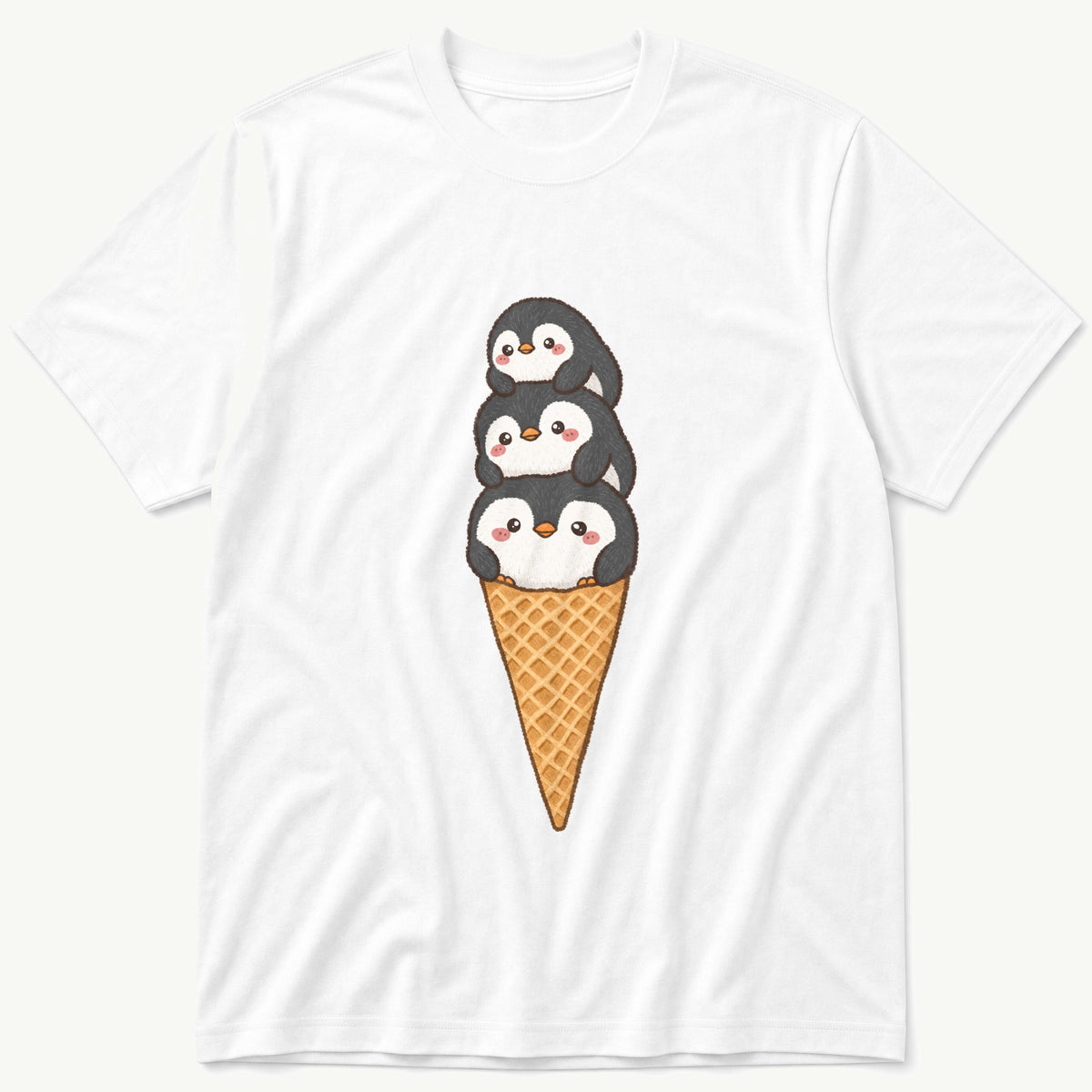 Penguin Cone 6 — White T-Shirt