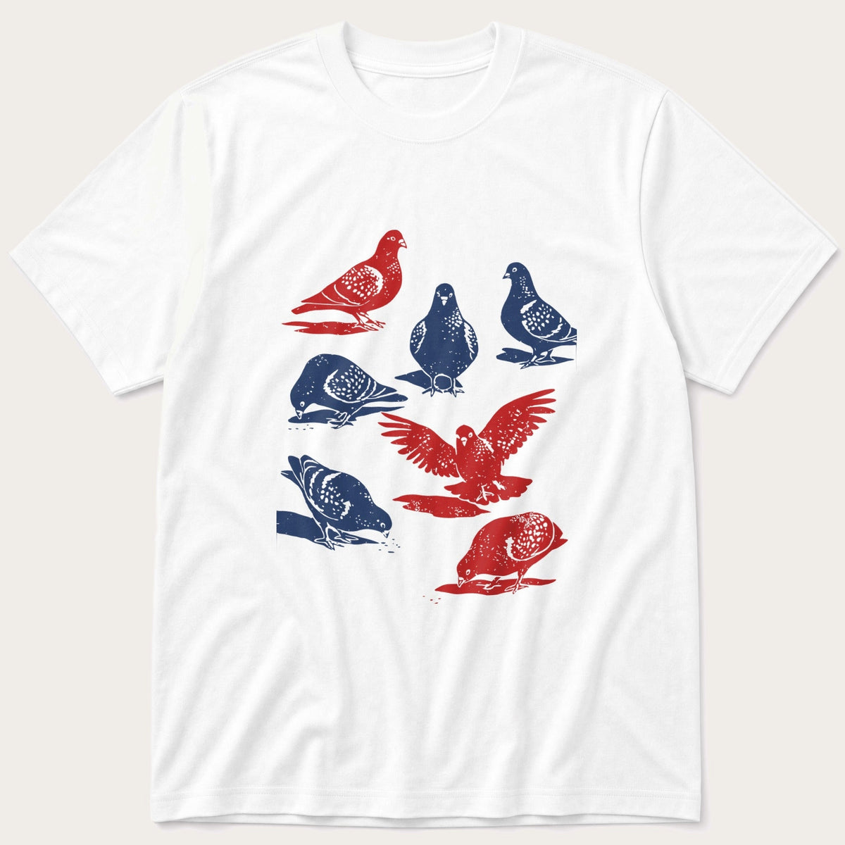 Pigeon Flock 67 — White T-Shirt
