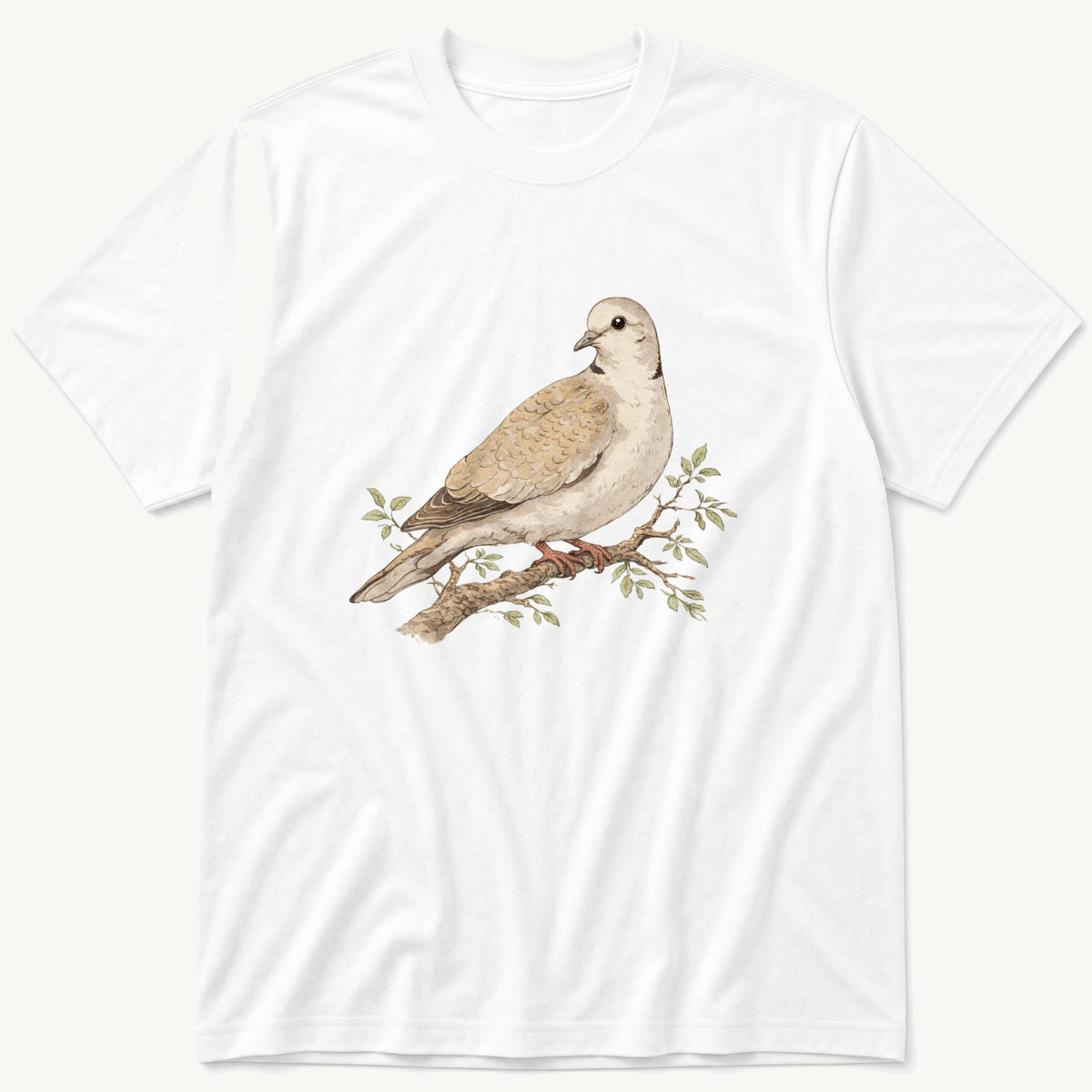 Pigeon On Branch 56 — White T-Shirt