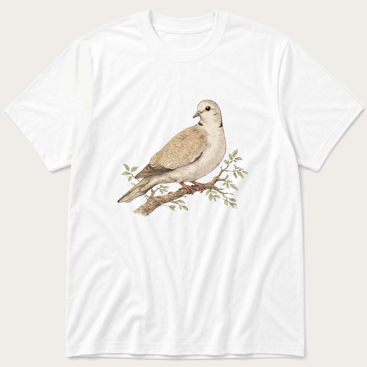 Pigeon On Branch 56 — White T-Shirt