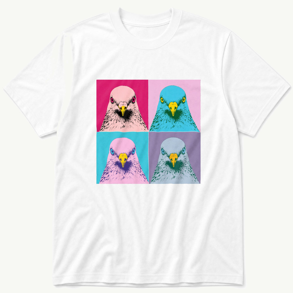 Pop Art Pigeon — White T-Shirt