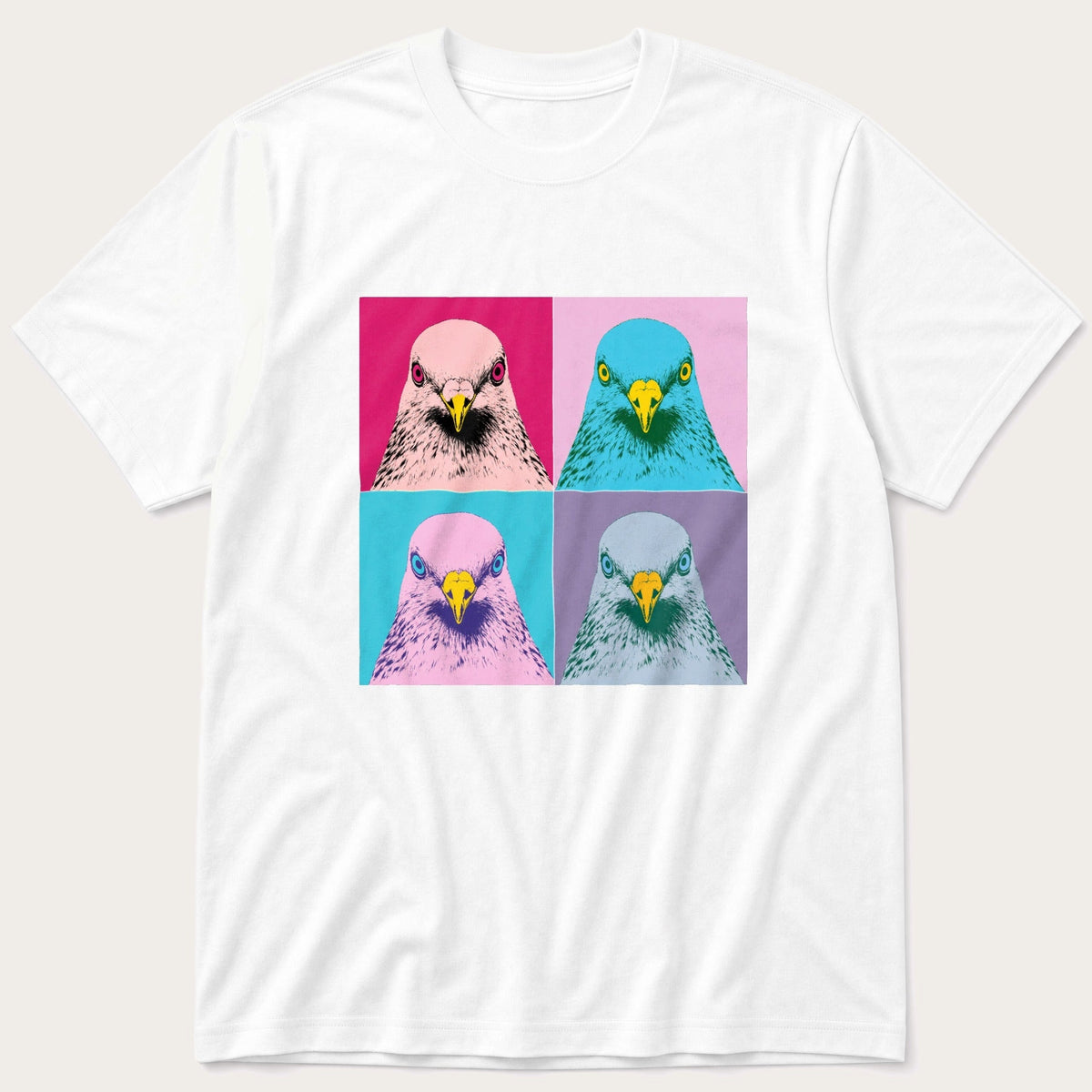 Pop Art Pigeon — White T-Shirt