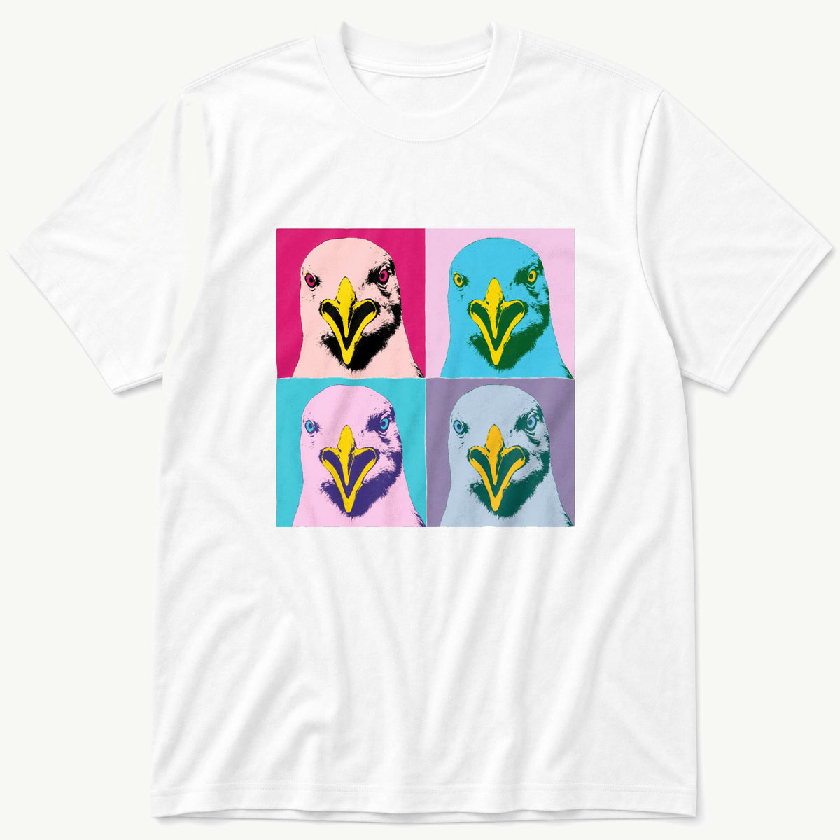 Pop Art Seagull — White T-Shirt