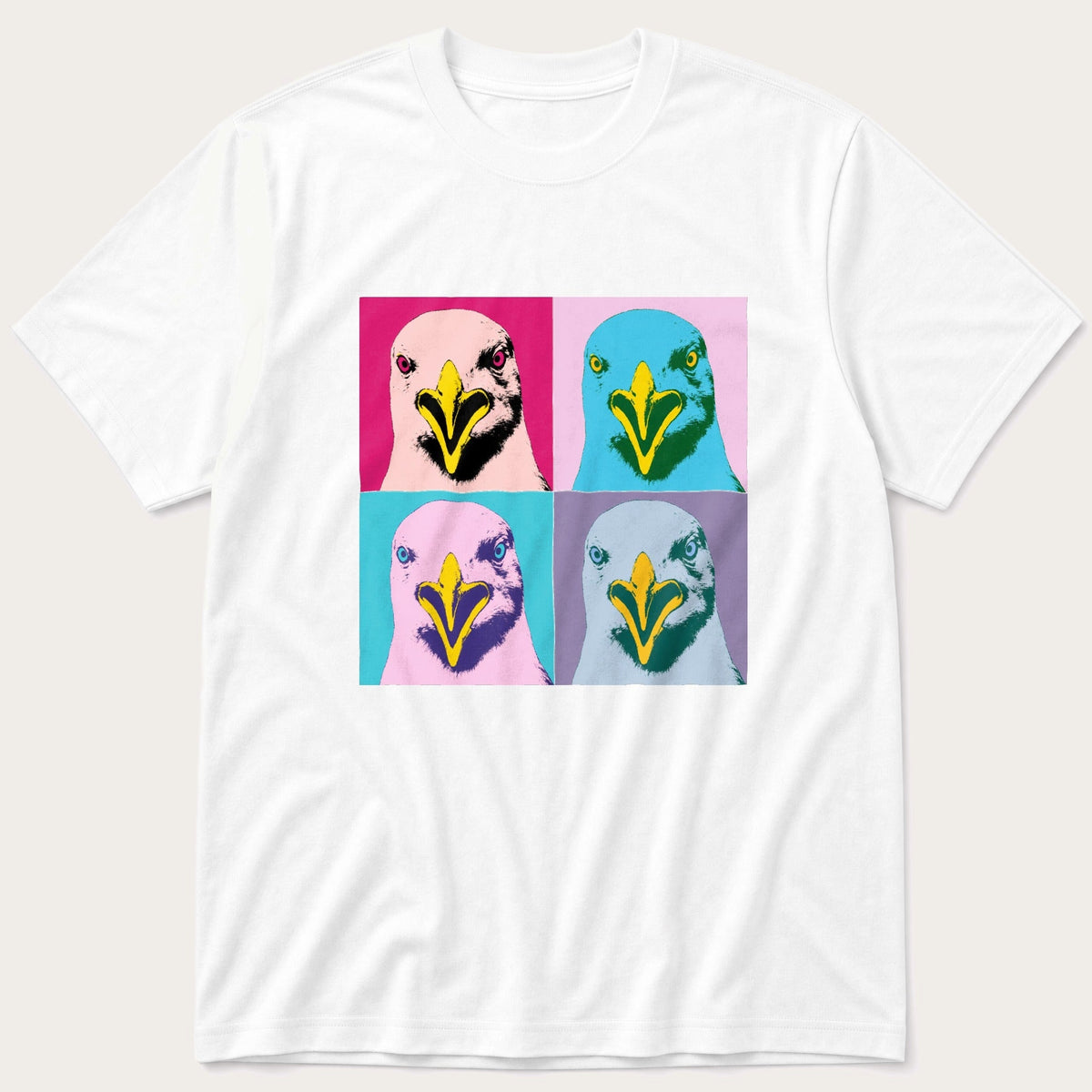 Pop Art Seagull — White T-Shirt