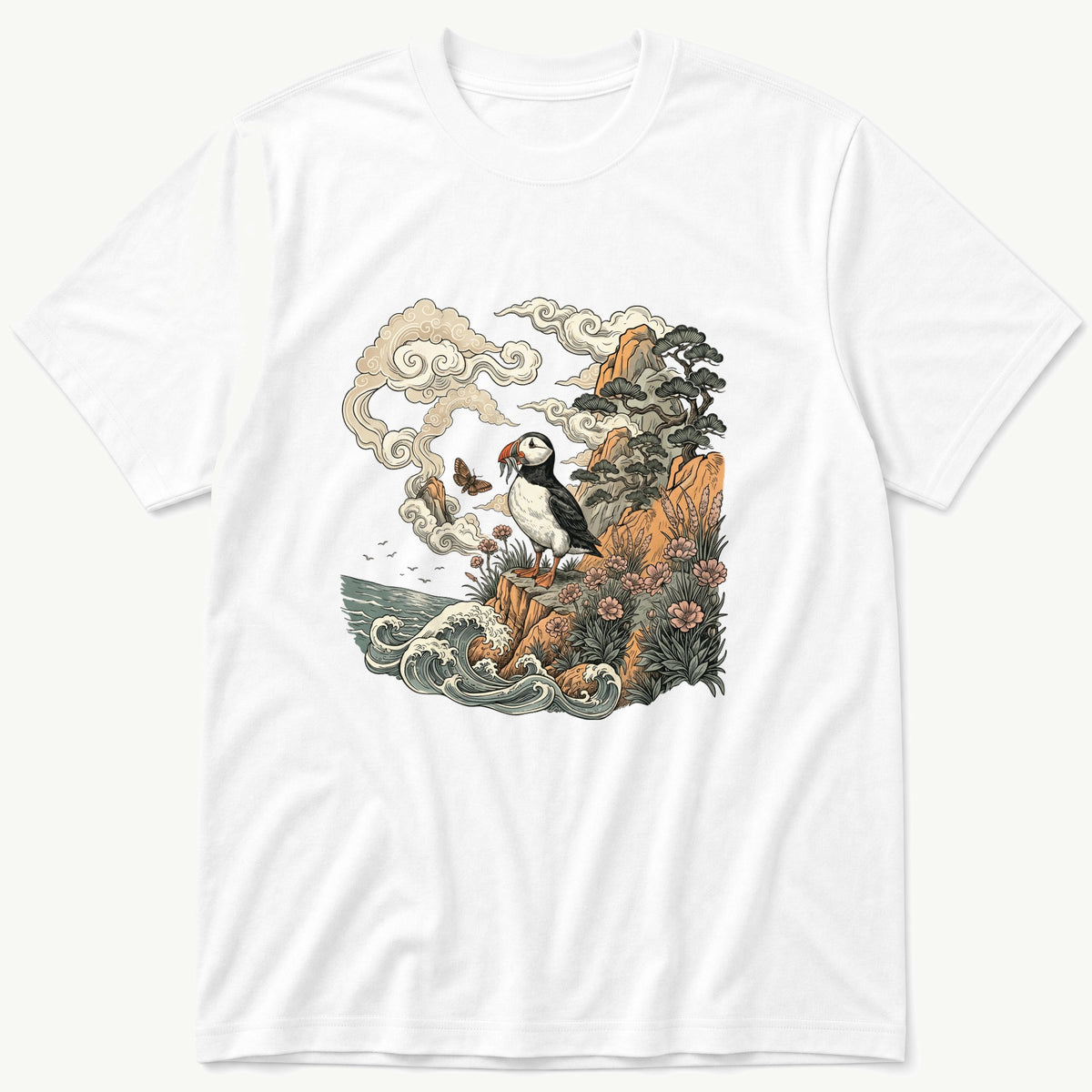 Puffin Cliff Murul 7 — White T-Shirt