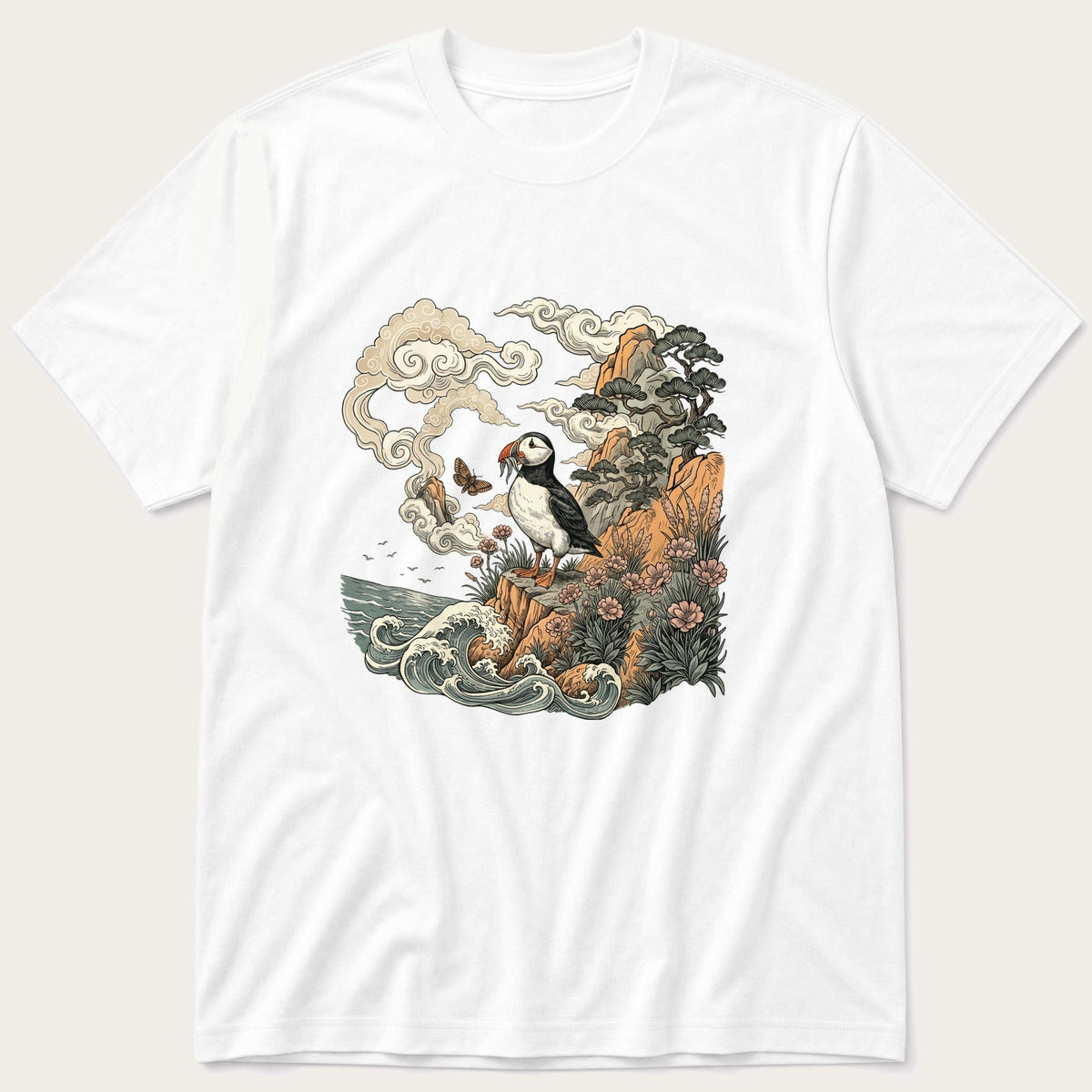 Puffin Cliff Murul 7 — White T-Shirt