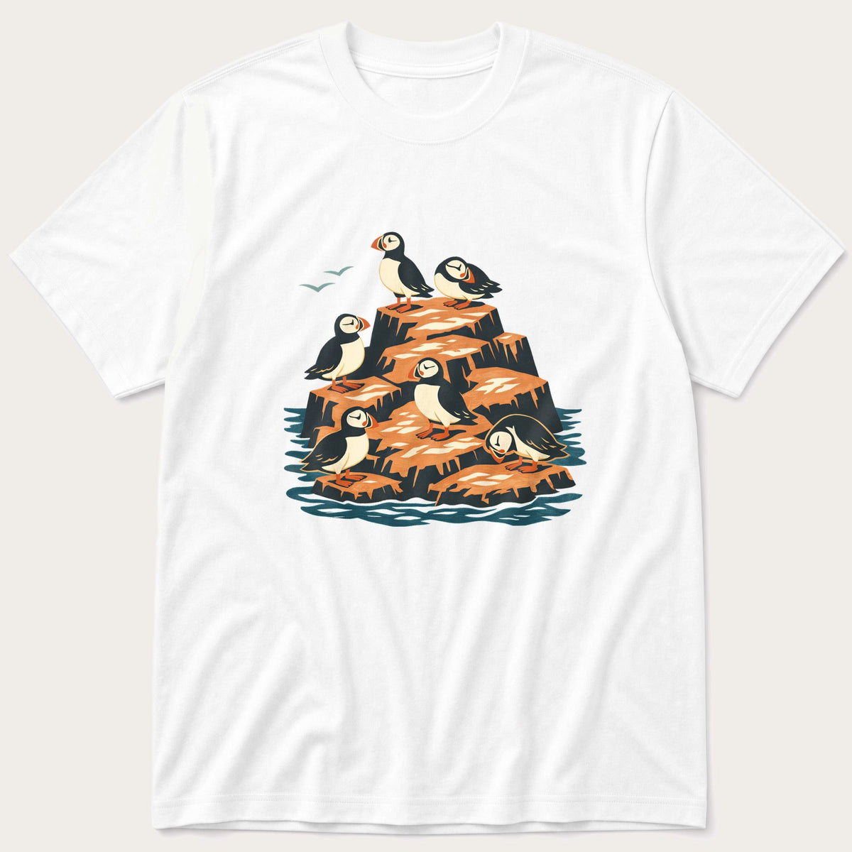 Puffin Rock 4 — White T-Shirt
