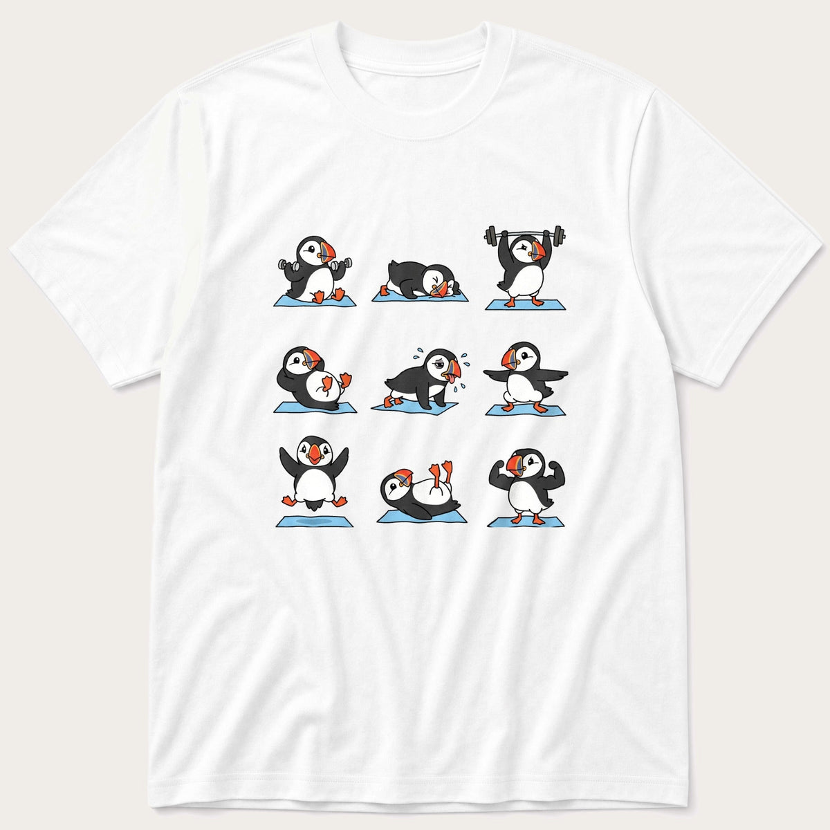 Puffin Workout — White T-Shirt