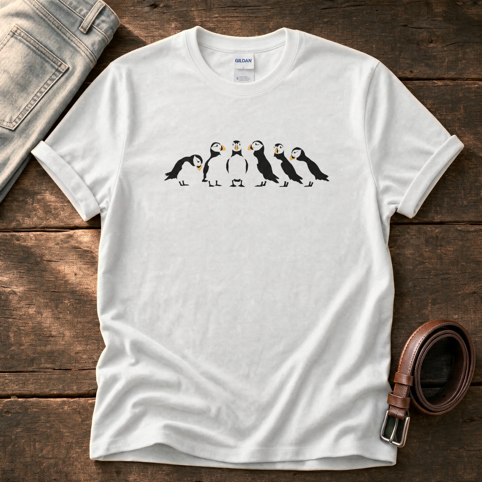 Puffins 55 — White Comfort Colors tee