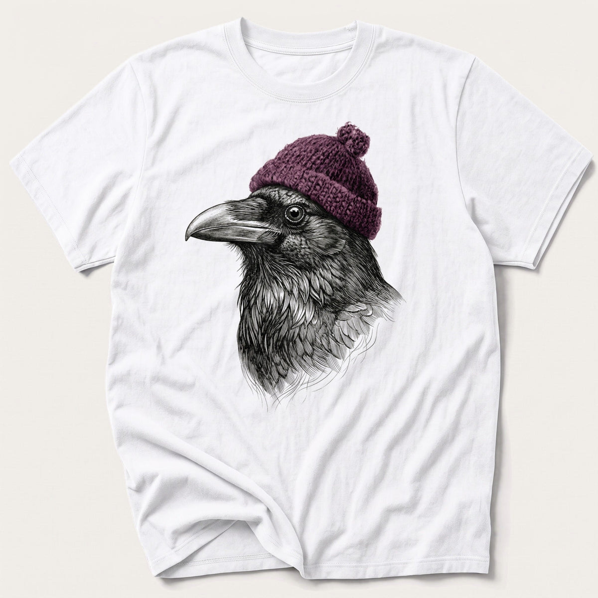 Raven Sketch 4 — White T-Shirt