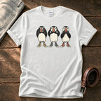 See Hear Speak Puffins 5 — White Comfort Colors tee