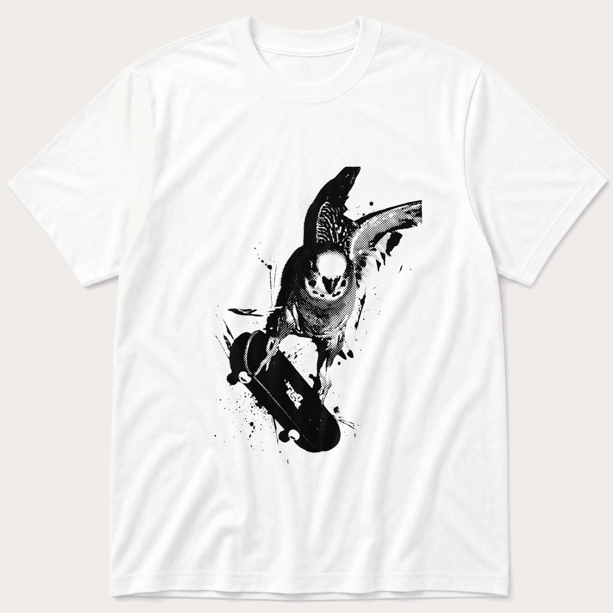 Skater Budgie 32 — White T-Shirt