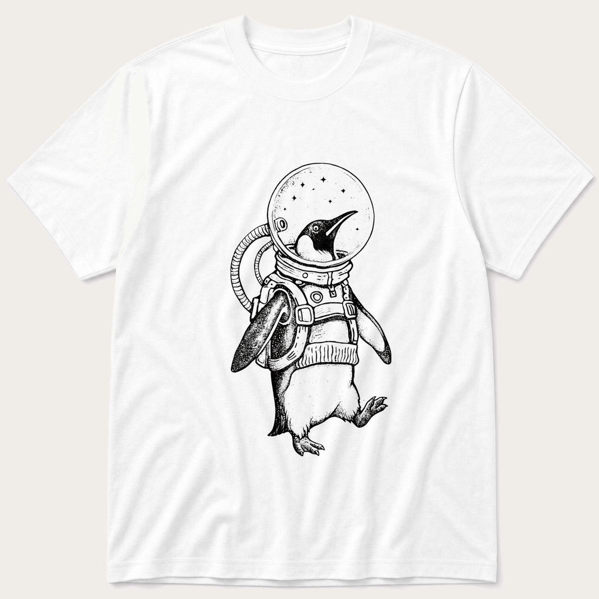 Space Penguin 4 — White T-Shirt