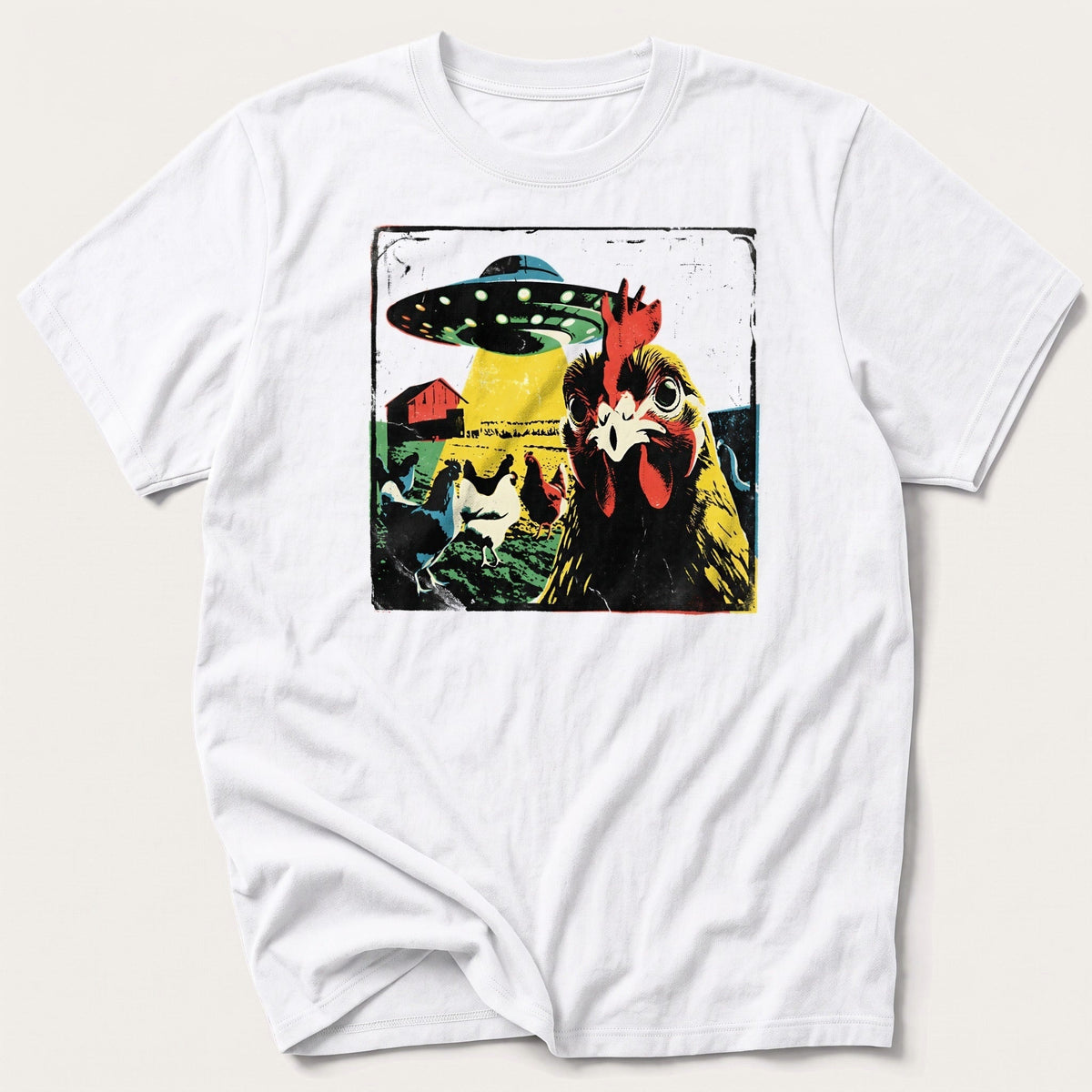 Spaceship Chicken 22 — White T-Shirt