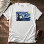 Starry Night Pigeon — White Comfort Colors tee